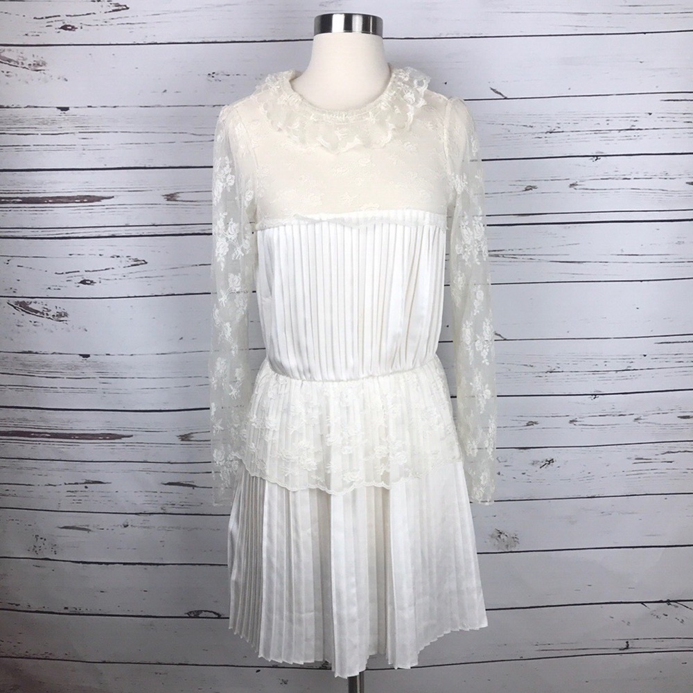 Free People Ivory Lace Mini Boho Dress